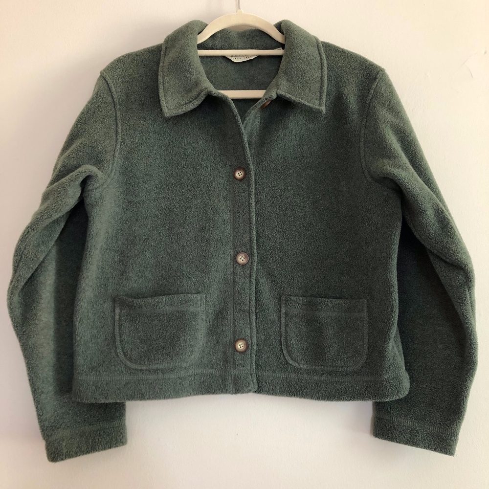 Eddie Bauer Women's Green Fleece Jacket Size XS